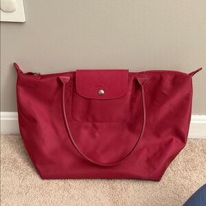 Longchamp Large Le Pliage Neo Nylon Tote in Rasberry